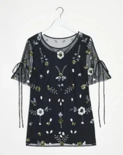 Joanna Hope Mesh Embroidered Blouse -Cheap Vextalia Store x02ii673746s