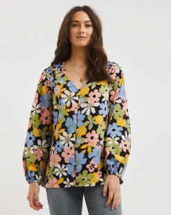 Julipa Shirred Shoulder Blouse