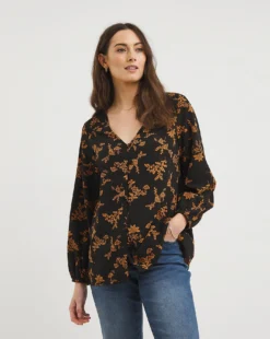 Julipa Shirred Shoulder Blouse