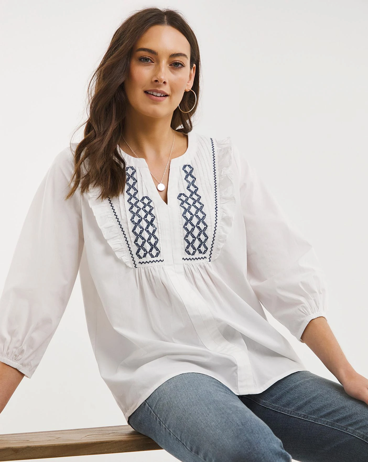 Julipa Embroidered Frill Blouse 4 Julipa Embroidered Frill Blouse - Image 4