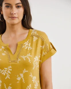 Julipa Lace Notch Neck Top -Cheap Vextalia Store x07eg360721w