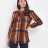 Julipa Half Button Check Blouse