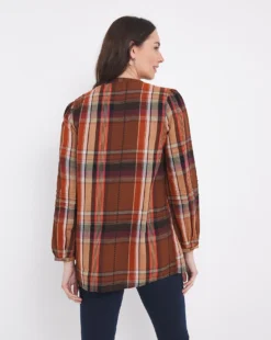 Julipa Half Button Check Blouse -Cheap Vextalia Store x07vh297728w