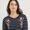 Julipa Stripe Top With Floral Print