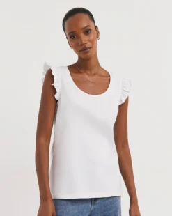 Ruffle Sleeve Vest Top -Cheap Vextalia Store y01aa935767w