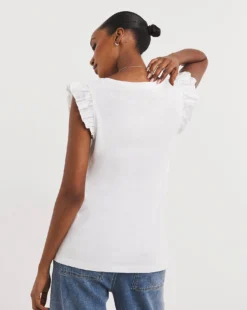 Ruffle Sleeve Vest Top -Cheap Vextalia Store y01aa935770w