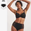 Black/White 2 Pack Ella Lace Briefs