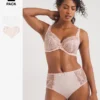 Blush/White 2 Pack Ella Lace Briefs