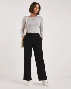 Black Tailored Wide Leg Trousers