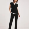 Black Tailored Straight Leg Trousers