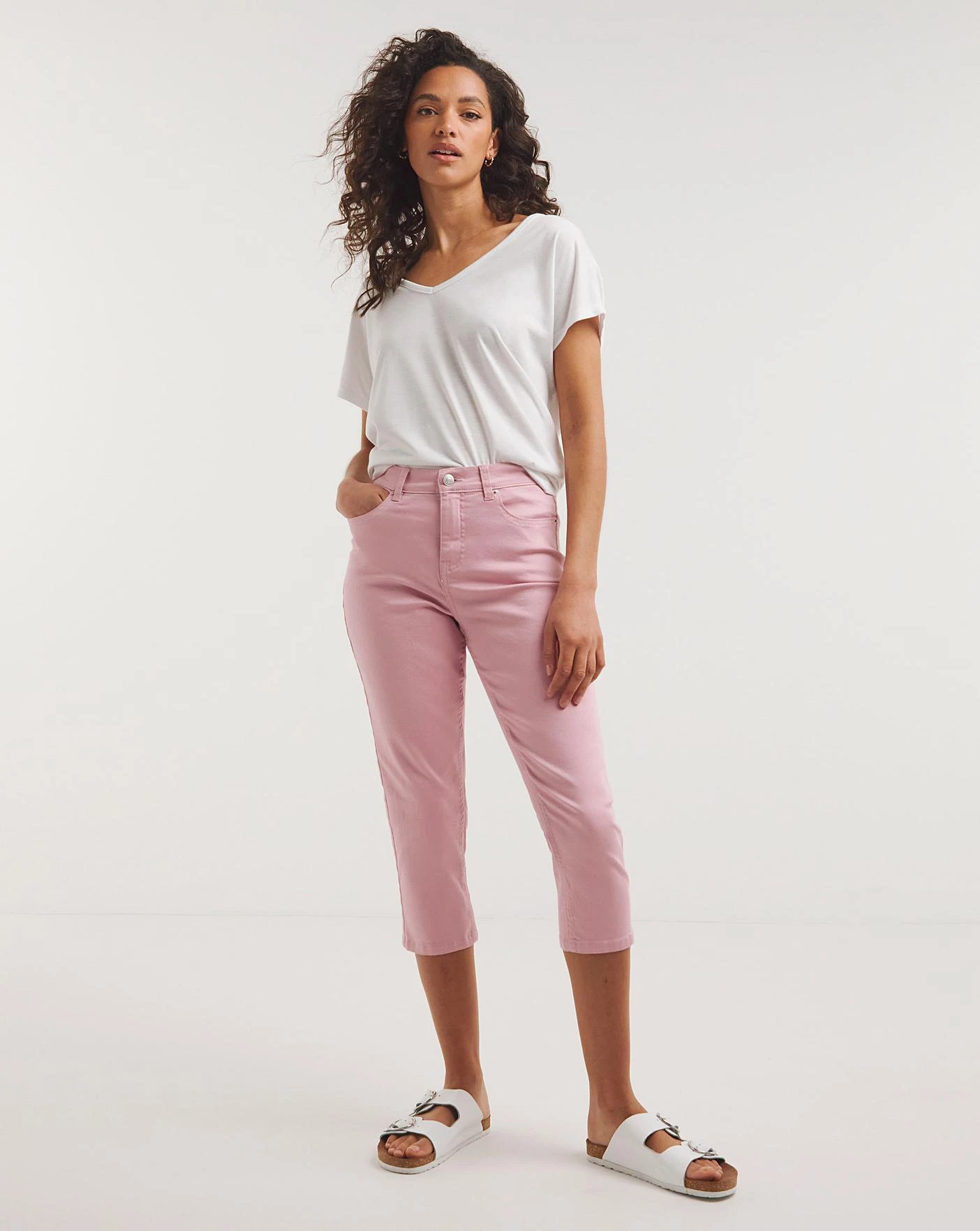 24/7 Dusky Pink Crop Jeans 1 24/7 Dusky Pink Crop Jeans