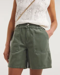 Khaki Mix Denim Cargo Short -Cheap Vextalia Store y01fc628730w