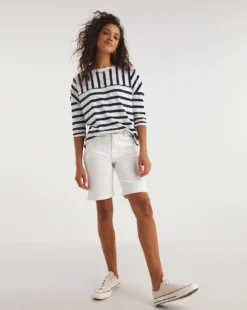 White 24/7 Knee Shorts