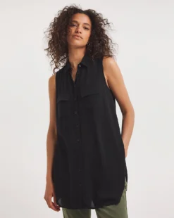 Crinkle Dipped Back Blouse