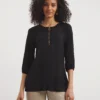 Black Puff Sleeve Jersey Top