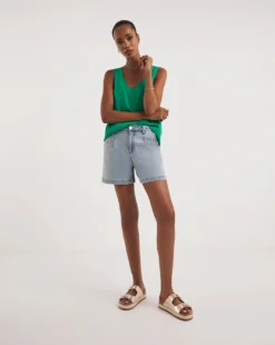 V Neck Woven Tops -Cheap Vextalia Store y01gp082730w