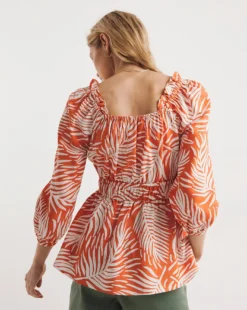 Square Neck Linen Top -Cheap Vextalia Store y01gp172722w