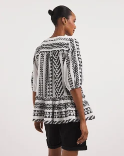 V Neck Embroidered Top -Cheap Vextalia Store y01gp184708w