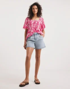 Square Neck Plisse Top -Cheap Vextalia Store y01gp392721w