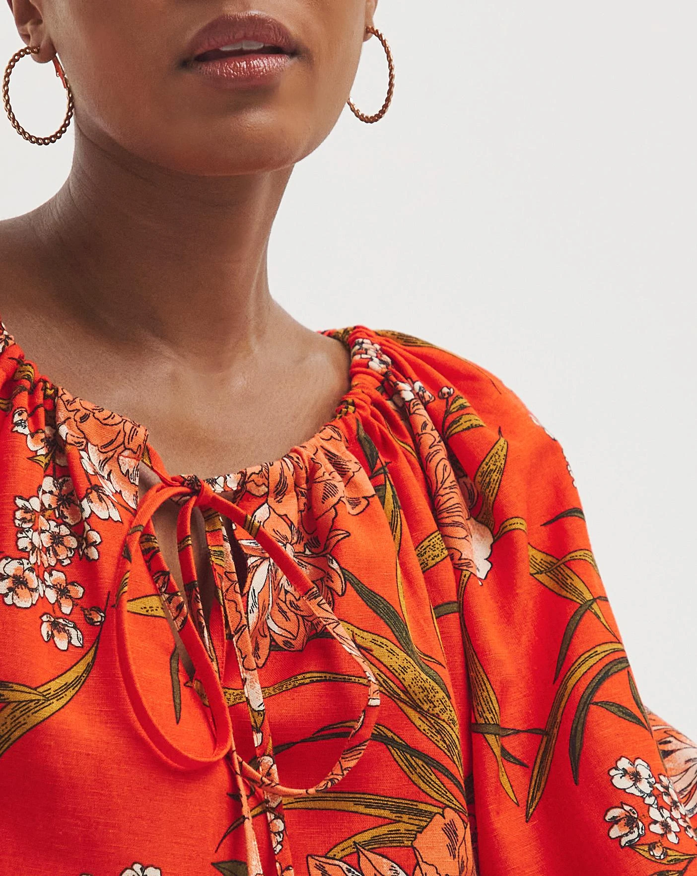 Tie Neck Linen Top 3 Tie Neck Linen Top - Image 3