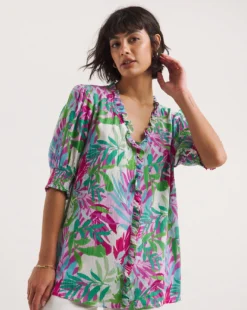 Frill Trim Crinkle Top -Cheap Vextalia Store y01gp439727w