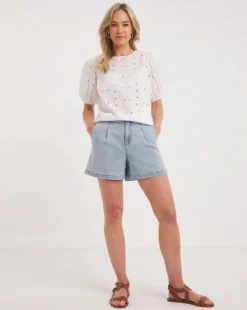 Puff Sleeve Broderie Top -Cheap Vextalia Store y01gp443706w