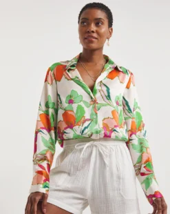 Printed Satin Shirt -Cheap Vextalia Store y01gp461746w