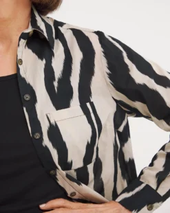 Zebra Print Cotton Voile Shirt -Cheap Vextalia Store y01gp479756w