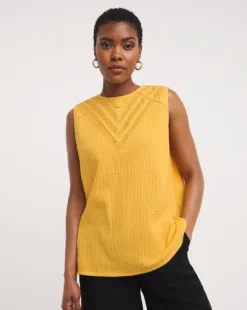 Cheesecloth Lace Insert Vest -Cheap Vextalia Store y01gp480752w