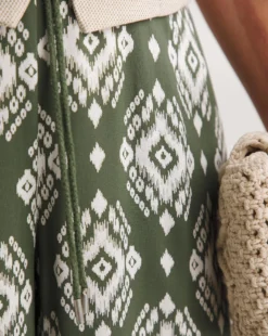 Khaki Print Pull On Wide Leg Trousers 7 Khaki Print Pull On Wide Leg Trousers -Cheap Vextalia Store y01gz360736w