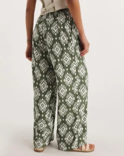 Khaki Print Pull On Wide Leg Trousers 6 Khaki Print Pull On Wide Leg Trousers -Cheap Vextalia Store y01gz360738w