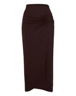 Chocolate Jersey Ring Detail Wrap Skirt -Cheap Vextalia Store y01gz465725s