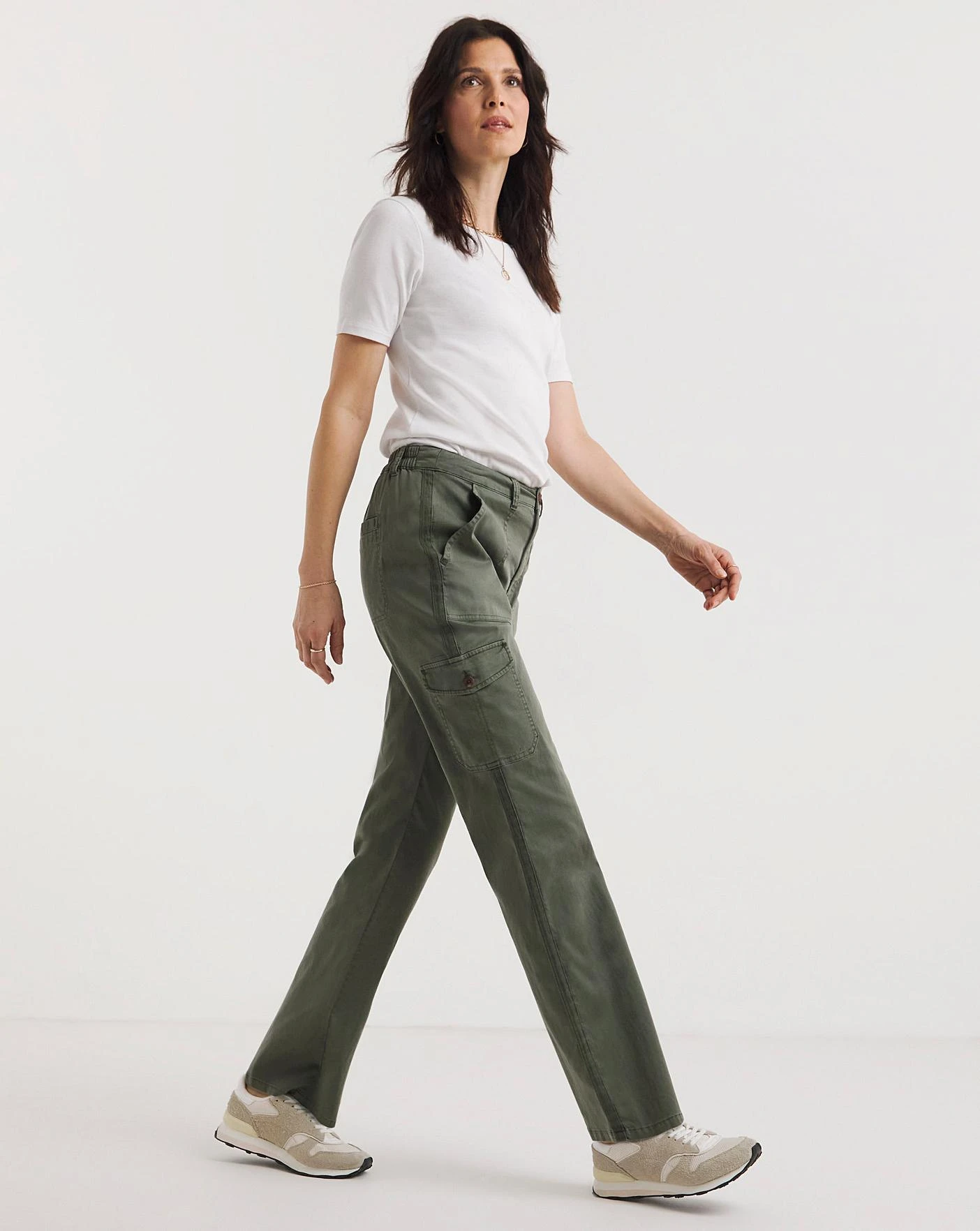 Stretch Washed Cargo Detail Trousers 1 Stretch Washed Cargo Detail Trousers