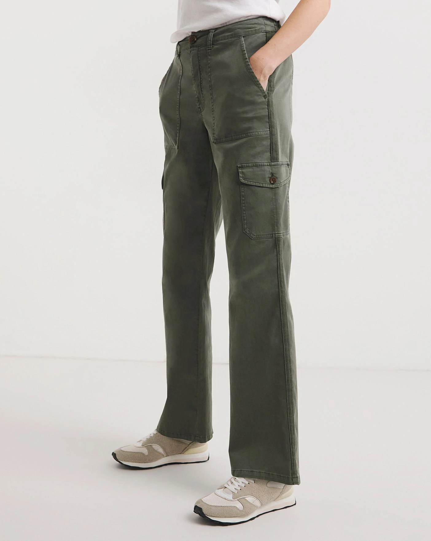Stretch Washed Cargo Detail Trousers 3 Stretch Washed Cargo Detail Trousers - Image 3