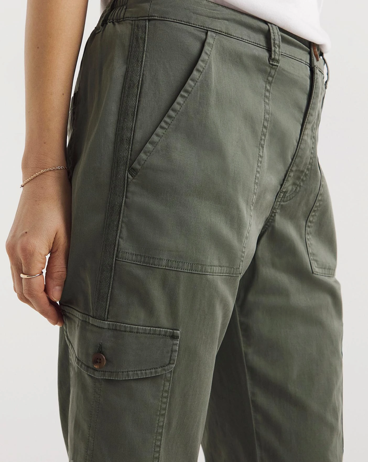 Stretch Washed Cargo Detail Trousers 4 Stretch Washed Cargo Detail Trousers - Image 4