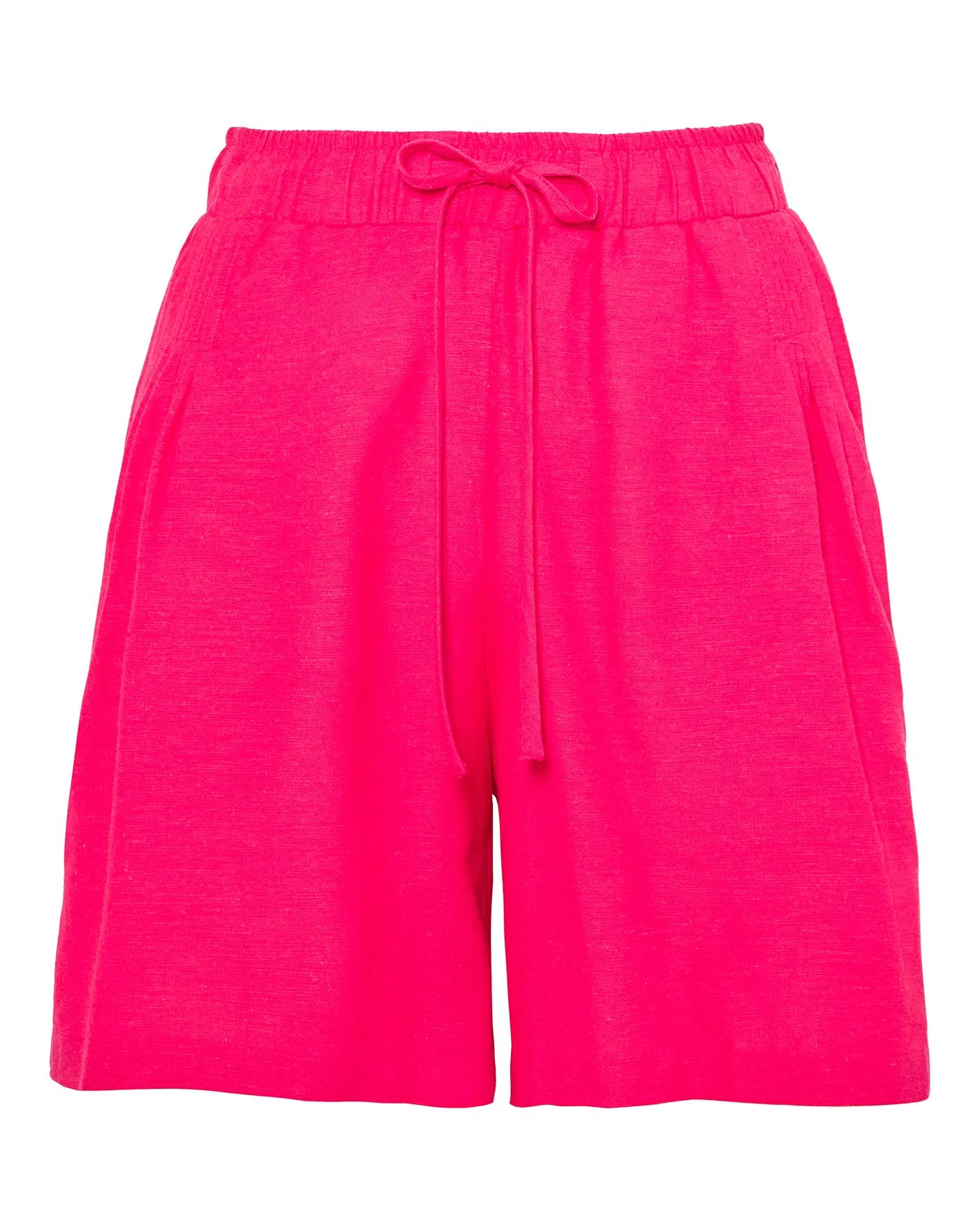 Pink Linen Mix Pleat Detail Shorts 5 Pink Linen Mix Pleat Detail Shorts - Image 5