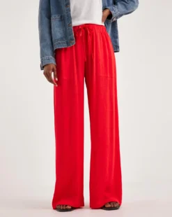 Raspberry Crinkle Wide Leg Trousers -Cheap Vextalia Store y01gz717720w