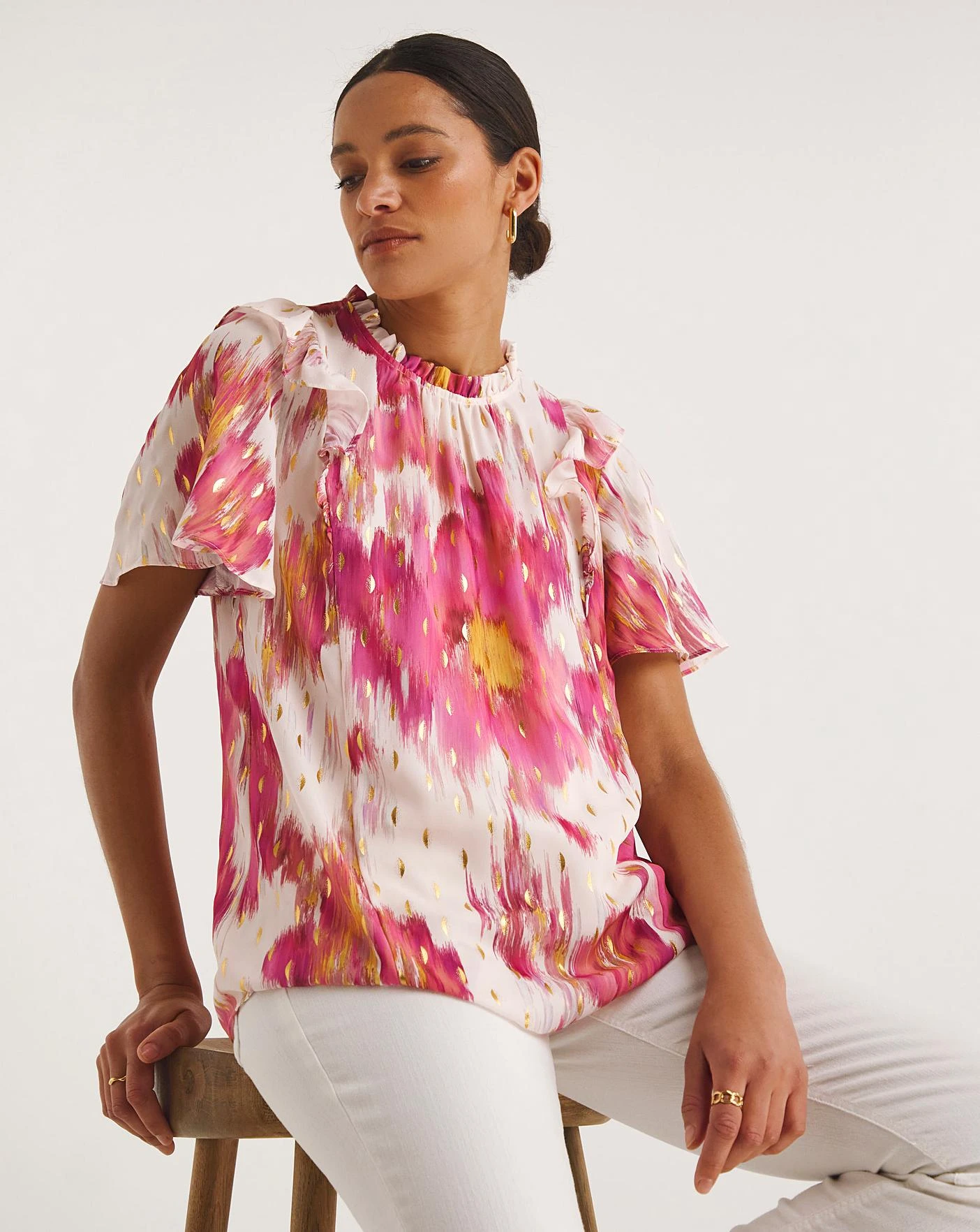 Joanna Hope Foil Print Blouse 2 Joanna Hope Foil Print Blouse - Image 2