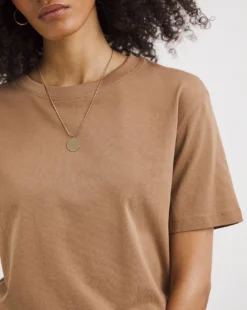 Camel Basic Cotton Crew Neck T-Shirt -Cheap Vextalia Store y01qb290736w