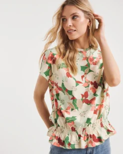 Value Cotton Ruffle Bubble Hem Top