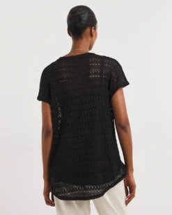 Broderie Crew Neck Short Sleeve T-Shirt -Cheap Vextalia Store y01qb767769w