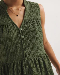 Textured Tie Neck Top -Cheap Vextalia Store y01qb786725w