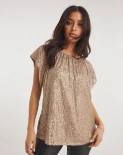 Sequin Angel Sleeve Top -Cheap Vextalia Store y01qb829707w