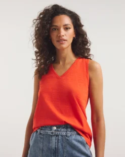 Cotton Slub V-Neck Vest