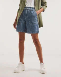 Mid Wash Mix Denim Cargo Short -Cheap Vextalia Store y01tt090727w