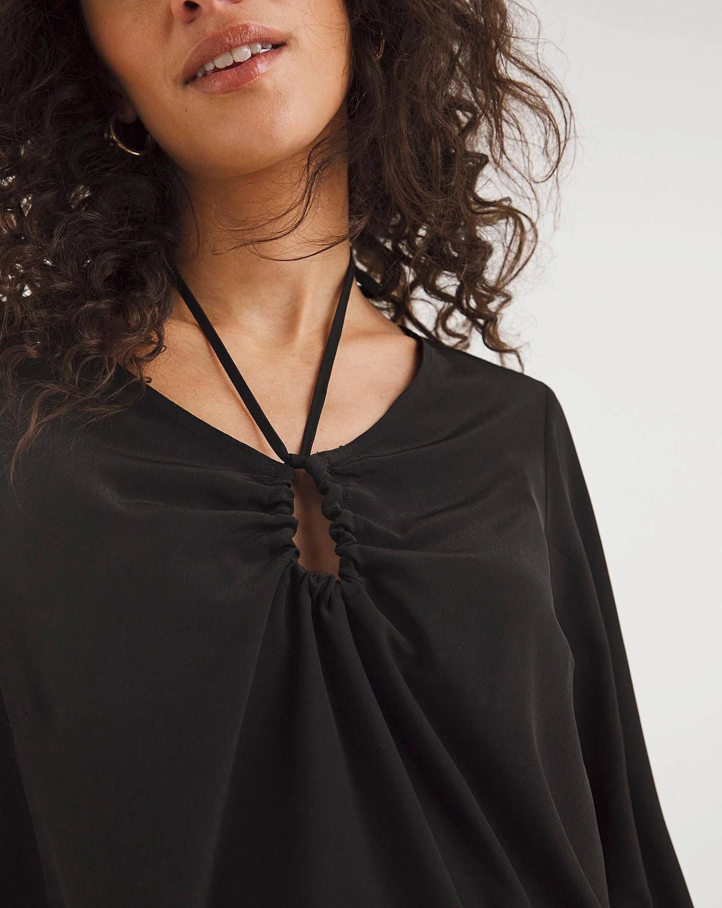 Tie Neck Cut Out Top 2 Tie Neck Cut Out Top - Image 2