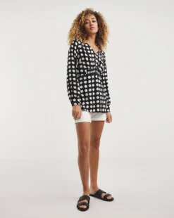 Shirred Detail Button Front Blouse 7 Shirred Detail Button Front Blouse -Cheap Vextalia Store y01tu689713w