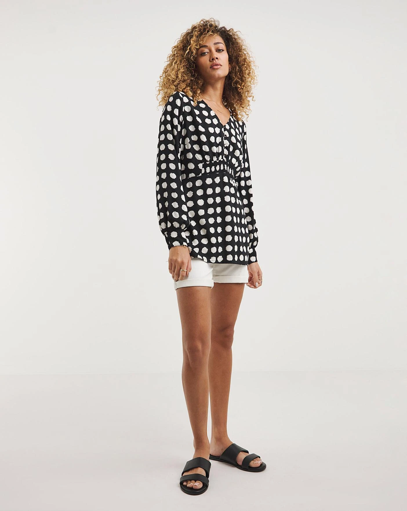 Shirred Detail Button Front Blouse 4 Shirred Detail Button Front Blouse - Image 4