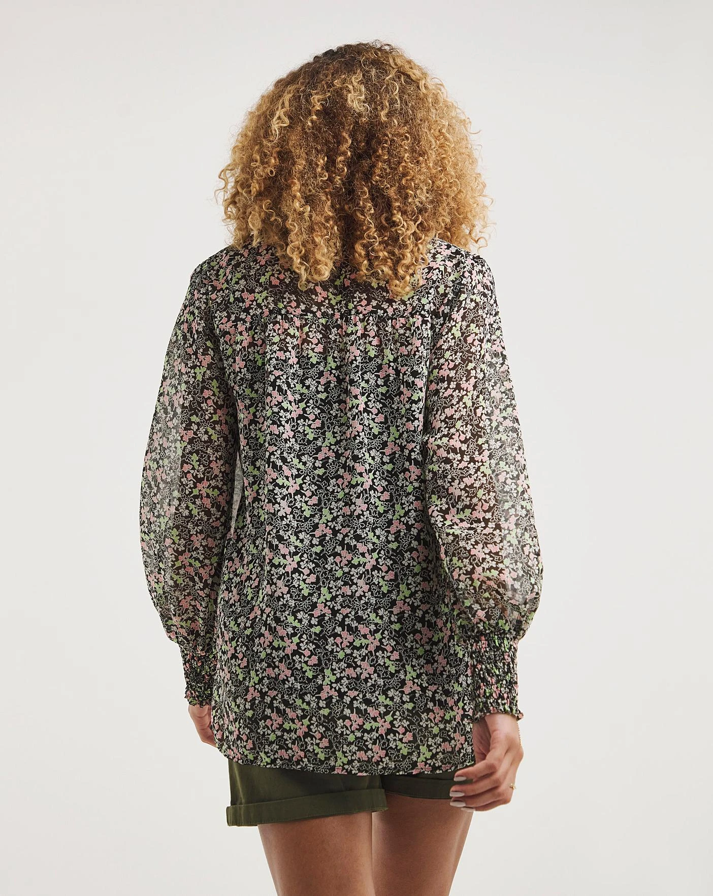 Multi Floral Sheer Shirt With Cami 3 Multi Floral Sheer Shirt With Cami - Image 3