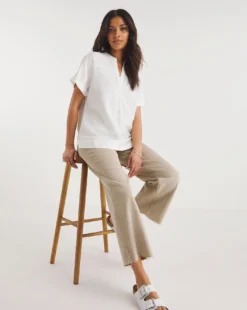 Short Sleeved Linen Top